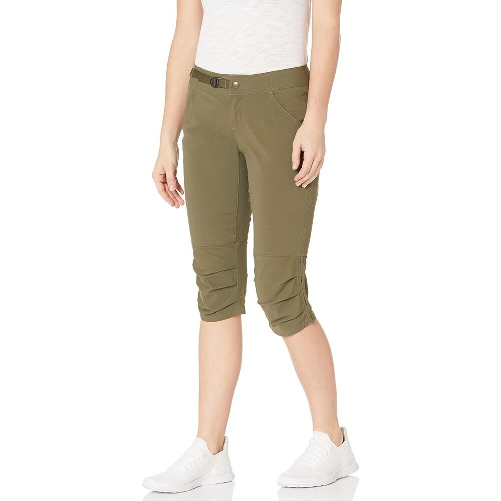 PRANA Jasmine Knickers Cropped Capri Hiking Pants Mid-Rise Stretch Green Size 6